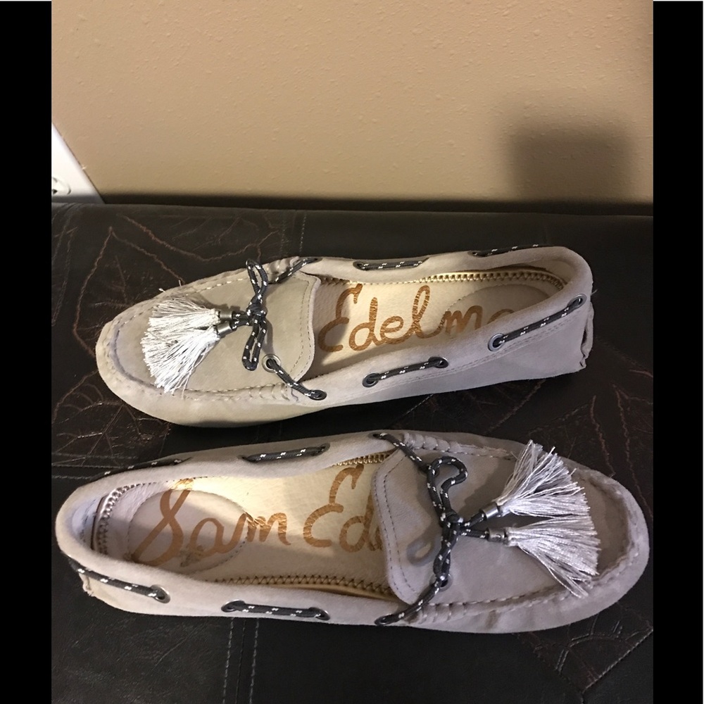 Sam Edelman gray suede leather loafers